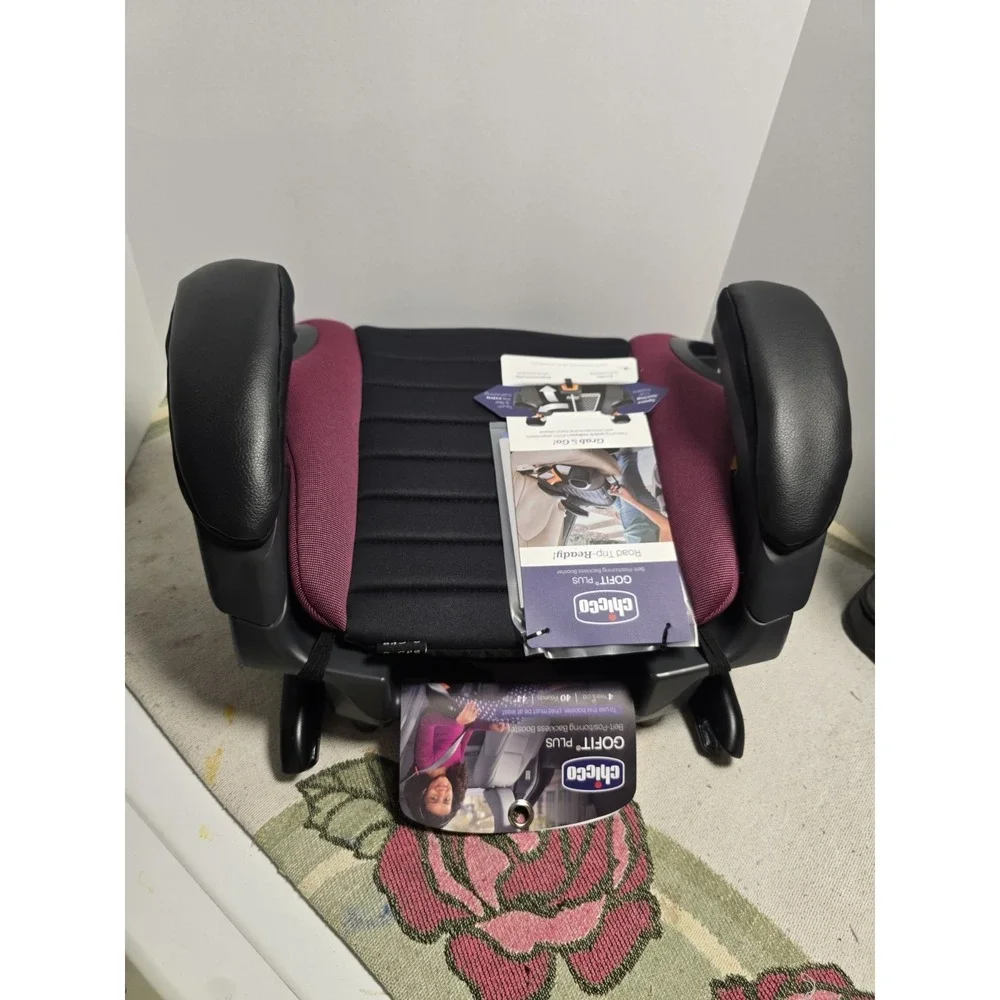 New Chicco GoFit Plus Backless Booster Car Seat In Burgundy Up‎ To 40 lbs
